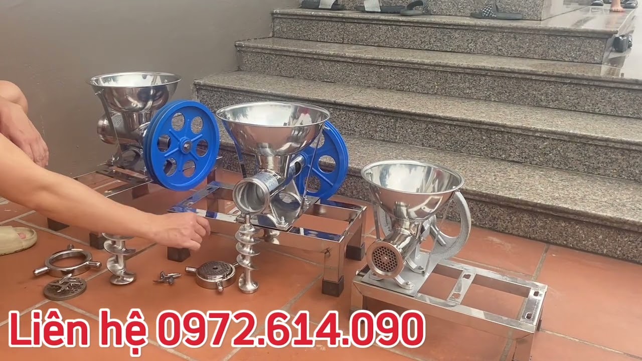 Giới Thiệu Và Báo Giá 3 Mẫu Cối Đùn Inox-Đùn Thịt-Đùn Xương-Xay Chả Cá-Siết Mỡ-Làm Cám Viên Đa Năng