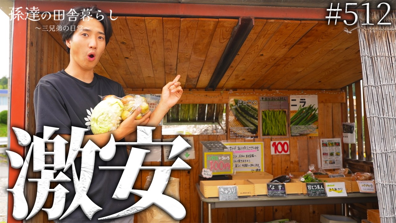 【無人販売所】野菜が○○円!激安野菜を使って廃墟で料理♪ 