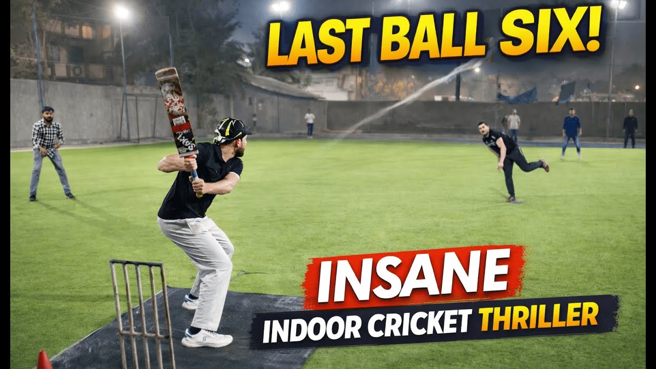 INDOOR CRICKET MATCH | INSANE Last Ball Thriller (4 Overs) #cricket #indoorcricket #bbl 