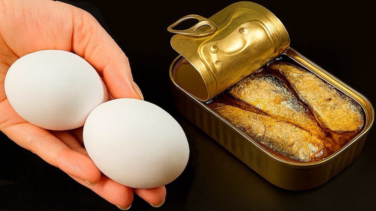 Bereiten Sie ein köstliches Abendessen mit Sardinen und Eiern zu! Besser als Fleisch!