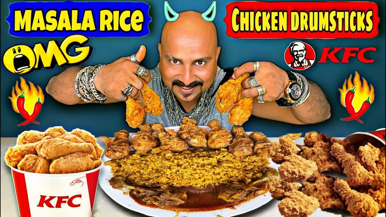 EATING MASALA RICE & CHICKEN DRUMSTICKS | ULHAS KAMATHE | CHICKEN LEG PIECE