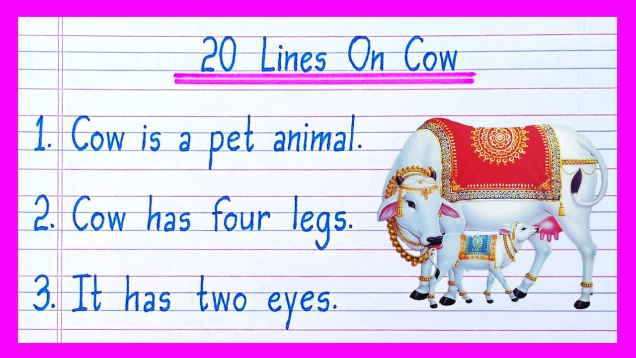 20 lines on Cow in english/Essay on Cow in english/Cow essay in english/Paragraph on Cow