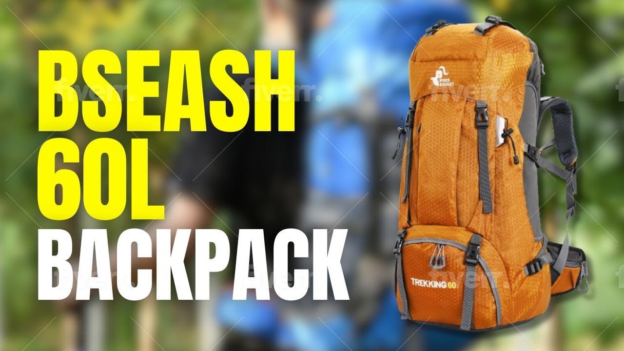Bseash 60L Hiking Camping Waterproof Backpack