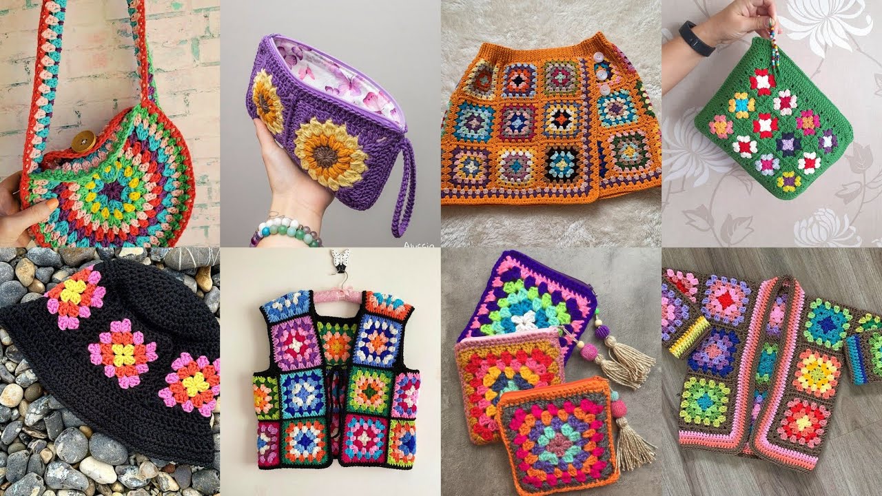 Most Beautiful & Attractive Granny Square Free Crochet handmade items patterns 
