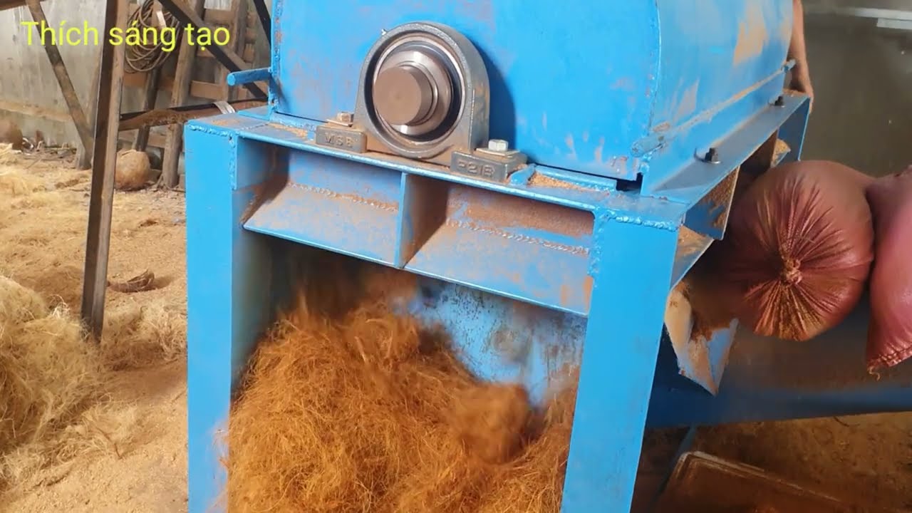 Cách làm máy tách chỉ sơ dừa -How to make a coconut fiber separator