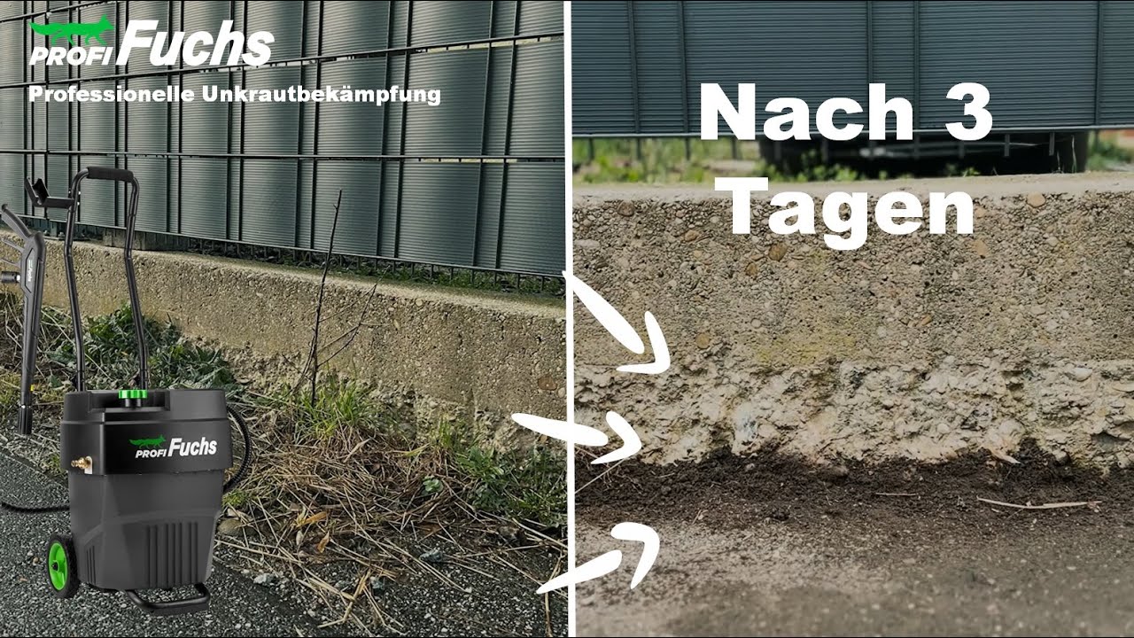 Unkraut bek&auml;mpfen wie die Profis - mit hei&szlig;em Wasser, ohne Chemie und ohne Feuer - der Profifuchs