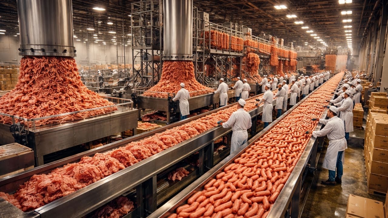 COME SI FA SALSICCE 🌭 | Dietro le quinte della FABBRICA: caldo, freddo, tempo — 100.000 unità/giorno