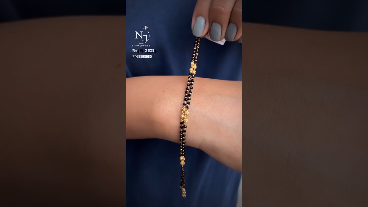 Wonderful gold black beads bracelet design under 3.8gm#like #subscribe #gold#collections