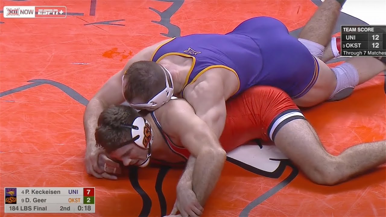 184lbs Parker Keckeisen (UNI) maj dec Dakota Geer (Oklahoma State)