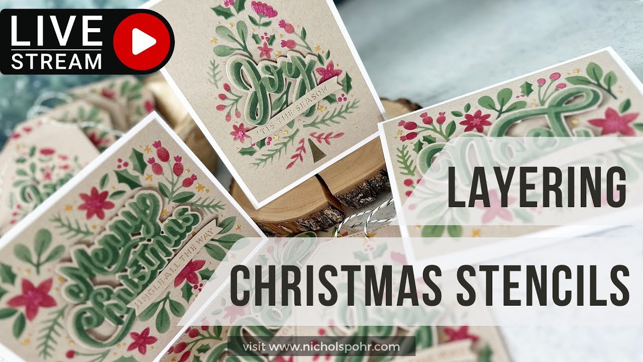 Friday LIVE | Spellbinders Layered Stencils Cards (Christmas In July 2023)