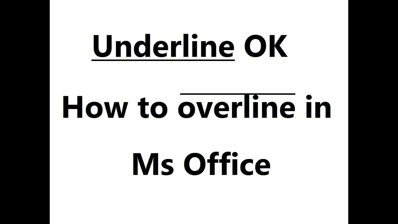 how to overline in ms word