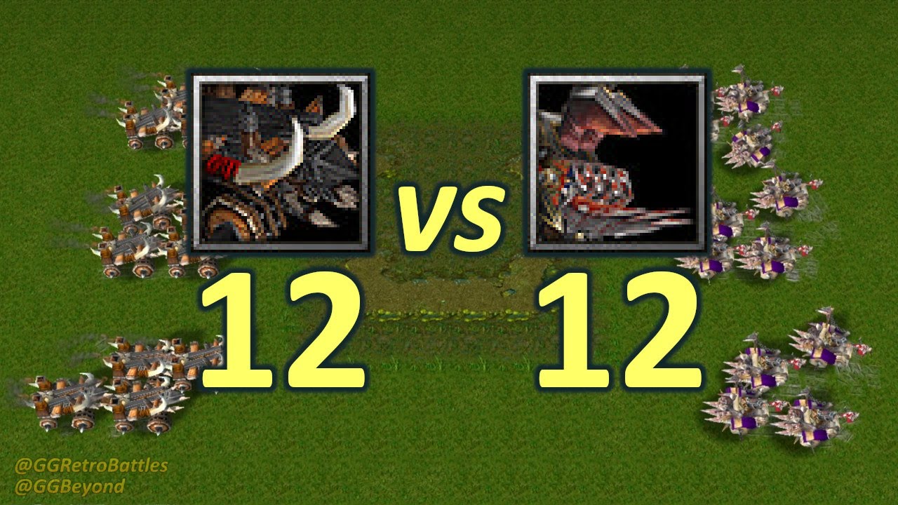 12 Demolishers vs 12 Meat Wagons - Same Food - WarCraft III Retro Battles