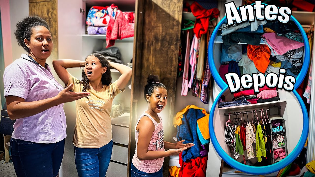 VLOG| ORGANIZANDO O GUARDA ROUPAS DAS MINHAS FILHAS - VIDA REAL🤓
