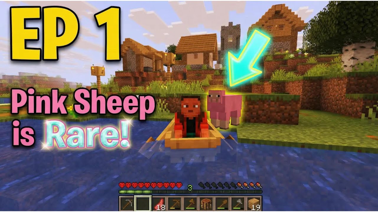 MINCRAFT EP 1 / PINK SHIP SPAWN IN THE WORLD RARE
