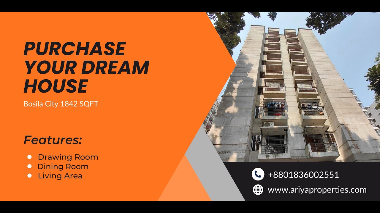 Bosila City Brand New Luxury Flat in Sale 1842 SQFT || Ariya Properties