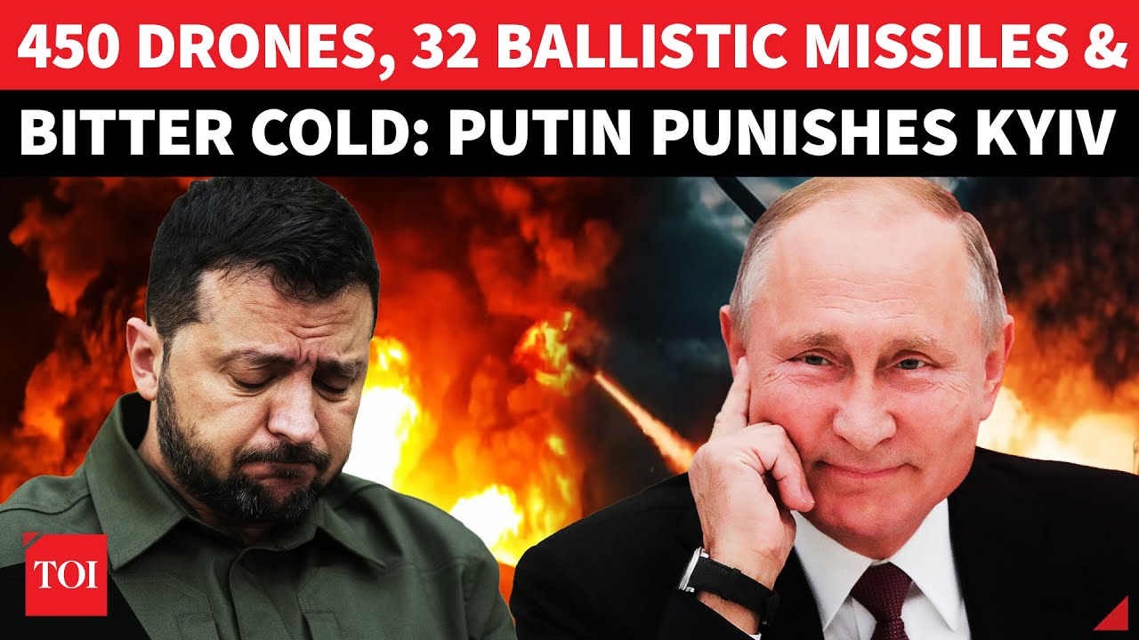 Putin's Biggest Strike: 450 Drones, 32 Missiles FLY Over Kyiv As NATO Boss Visits | WW2 Monument Hit