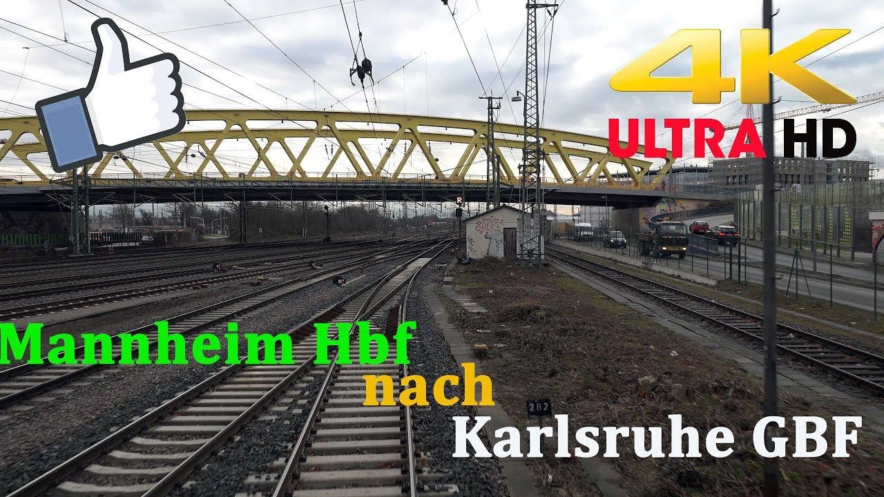 【4K】 Führerstandsmitfahrt Mannheim Hbf nach Karlsruhe GBF  Über Schwetzingen ,Graben-Neudorf