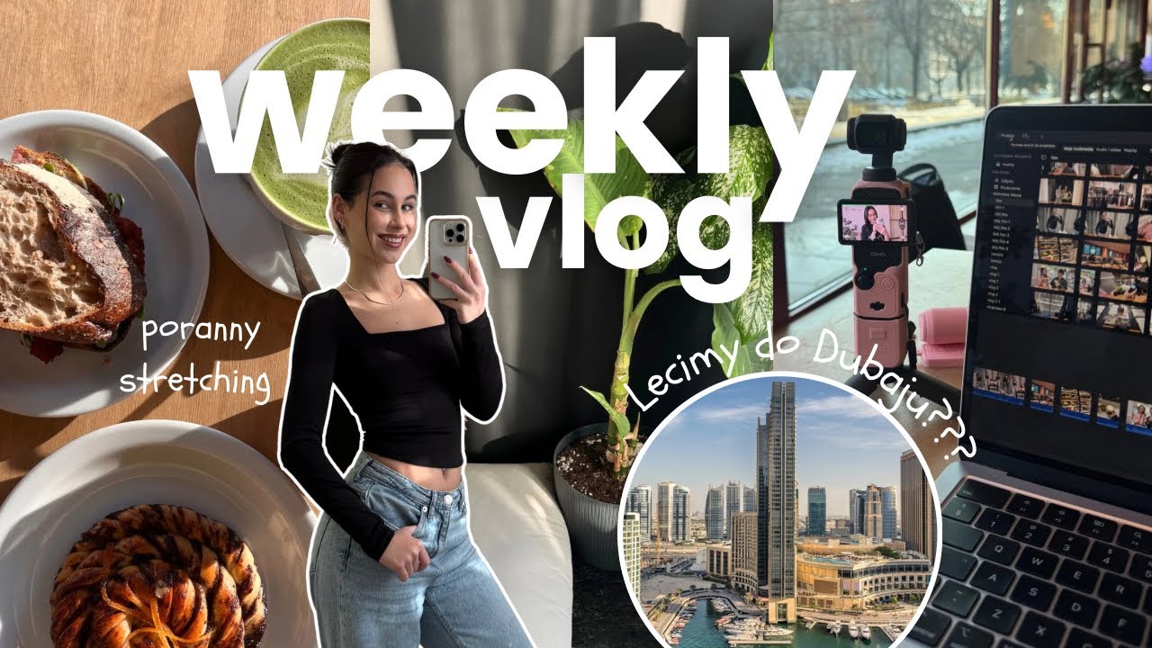 Vlog- Planujemy wyjazd do Dubaju✈️ | produktywne dni, pilates & stretching 🧘🏻‍♀️✨