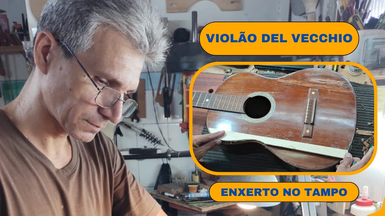 Violão Del Vecchio (Angelo Del Vecchio). Restauração ( Enxerto no tampo).