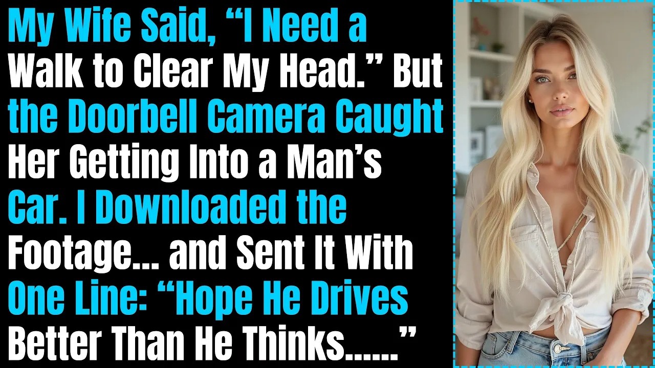 My Wife Said, I Need a Walk to Clear My Head.” But the Camera Caught Her Getting Into a Man’s Car...