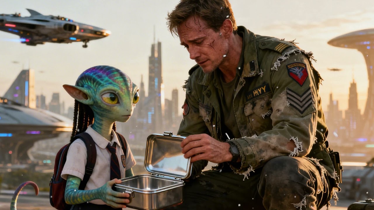 A Human Veteran Saw an Alien Girl's Empty Lunchbox   What He Found Inside Made Him Cry HFY Scifi
