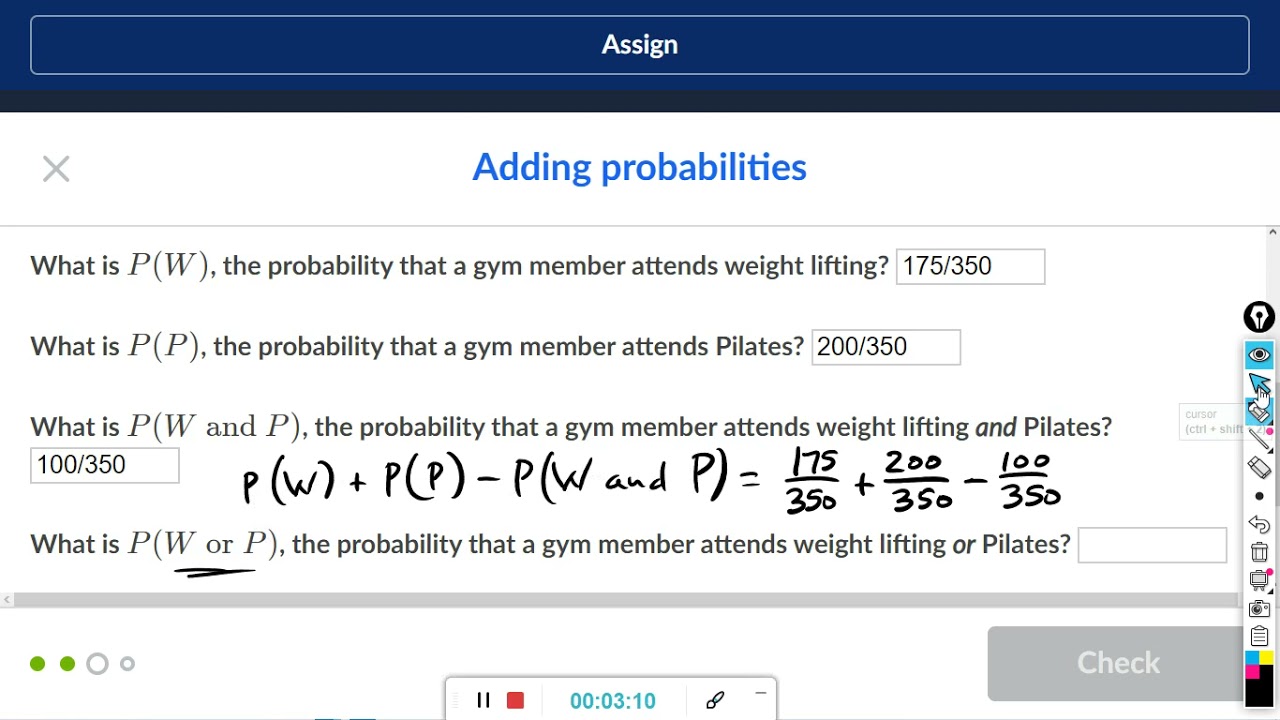 Adding probabilities : Khan Academy