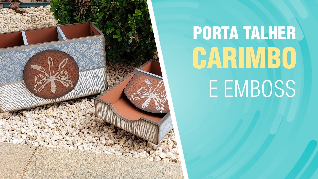 DIY: Porta talher com Carimbo e Emboss | Life Artesanato
