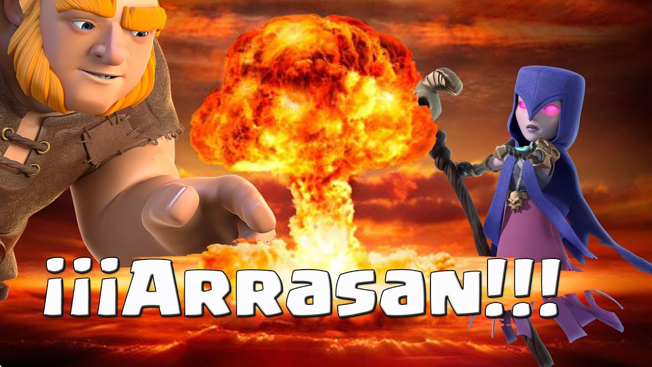 Mazo de gigante + bruja/repeticiones enseñando a manejarlo/ Clash royale/