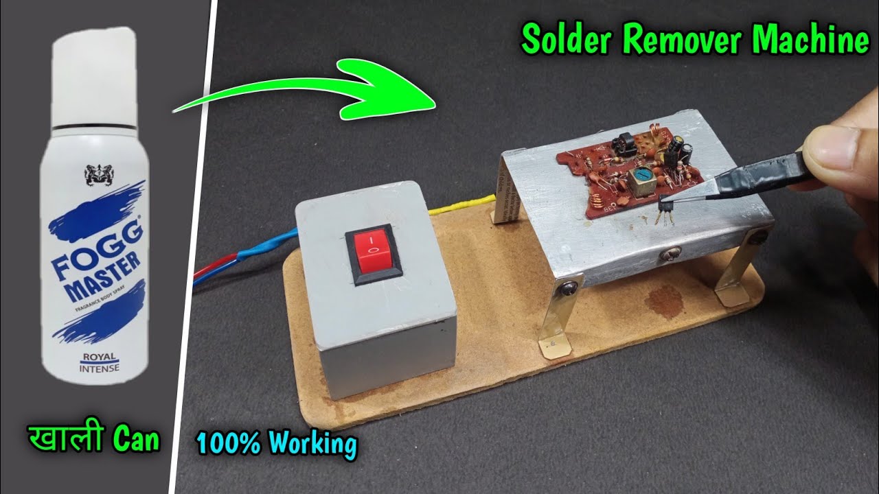 How To Make Solder Remover Machine From Old Deo Can ||  DIY SMD Remover Machine At Home