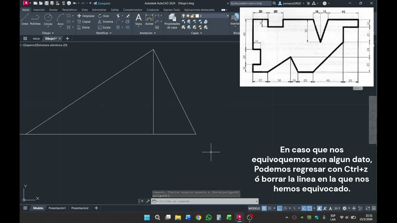 Lineas Rectas y  Diagonales AutoCAD