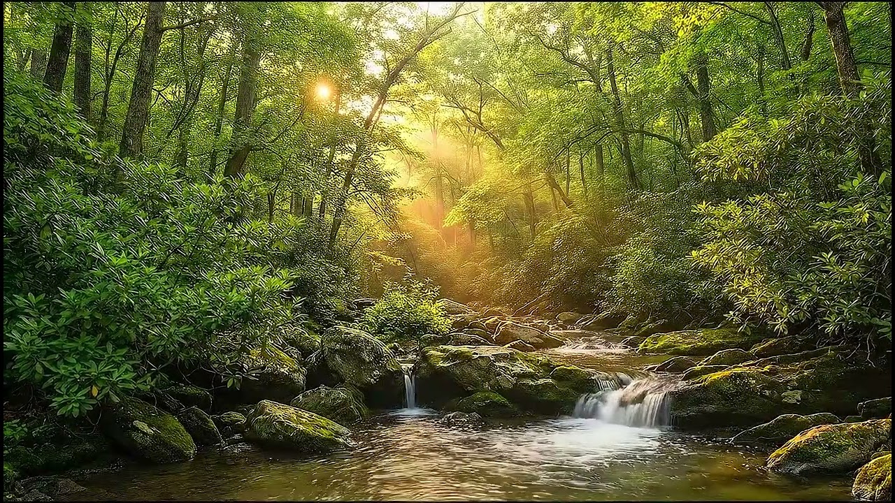 Beautiful Nature Sounds, Birds Chirping, Peaceful Stream, ASMR.