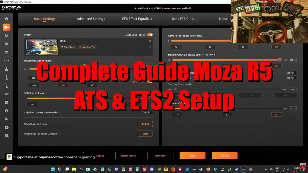 Как настроить Moza R5 для American Truck Simulator и ETS2 (полное руководство)