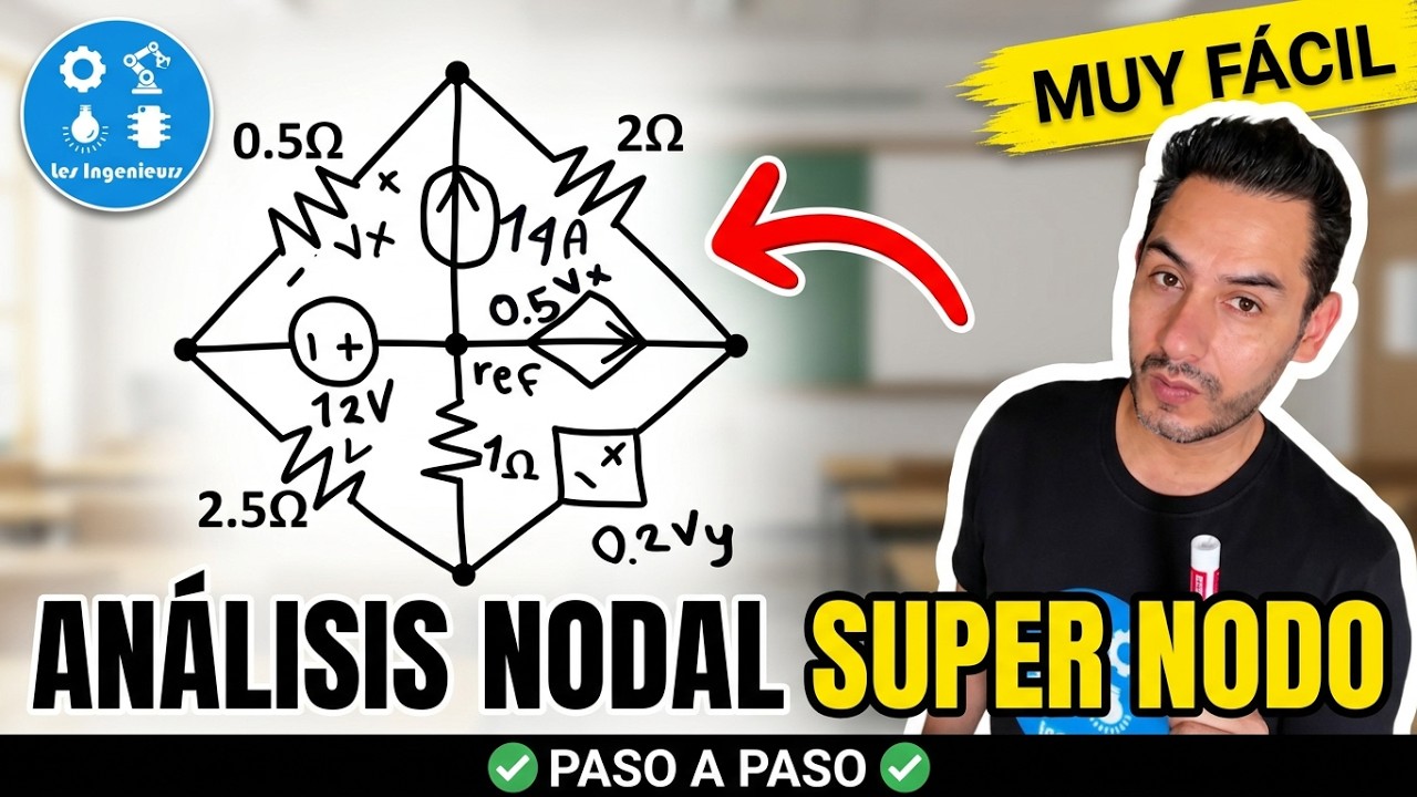 ✅ANÁLISIS NODAL y SUPER NODO | EL CIRCUITO MÁS DIFÍCIL❗️😰| ANÁLISIS de CIRCUITOS ELÉCTRICOS