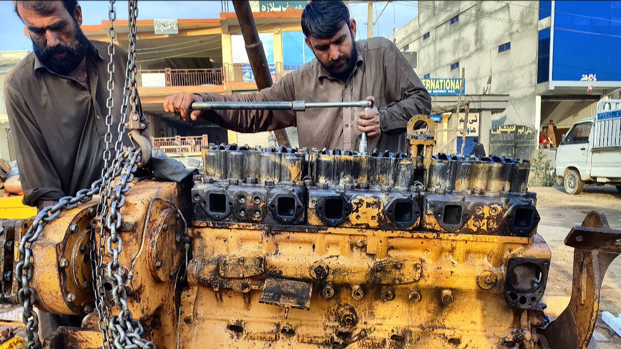 Rebuilding 35-Year-Old CUMMINS NT855 Full Engine | Assembling and Starting Komatsu Dozer Engine