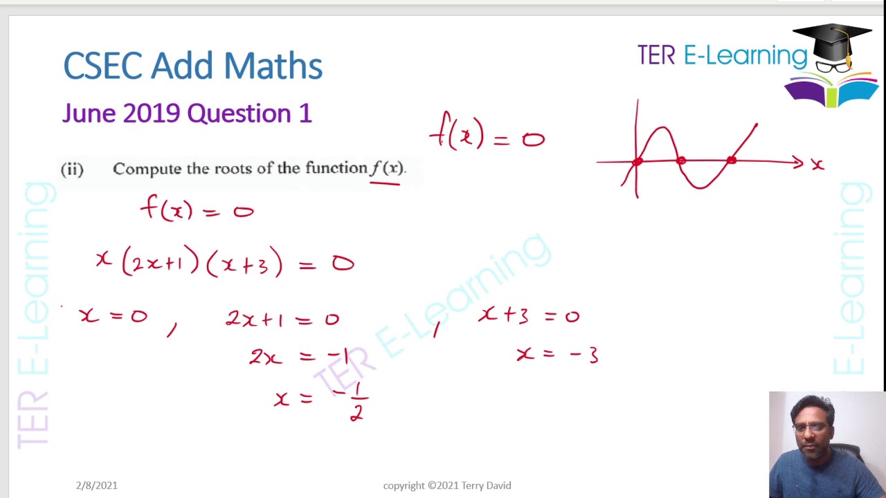 CSEC Add Maths - June 2019 Question 1 Solutions