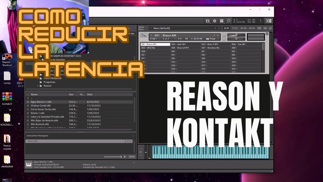 Como Reducir la Latencia REASON Y KONTAKT