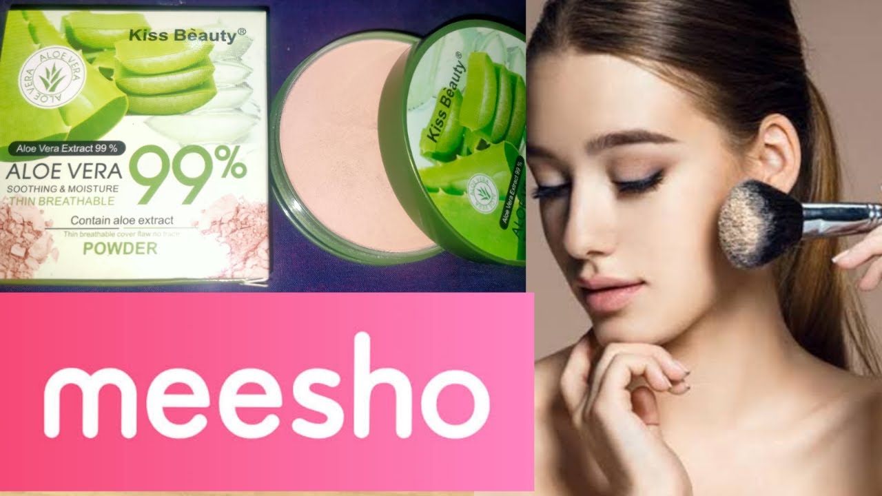 Meesho Cosmetic 160 Rs Kiss Beauty Aloe Vera Compact powder यह मैंने Meesho से मंगवाया है देखे कैसा