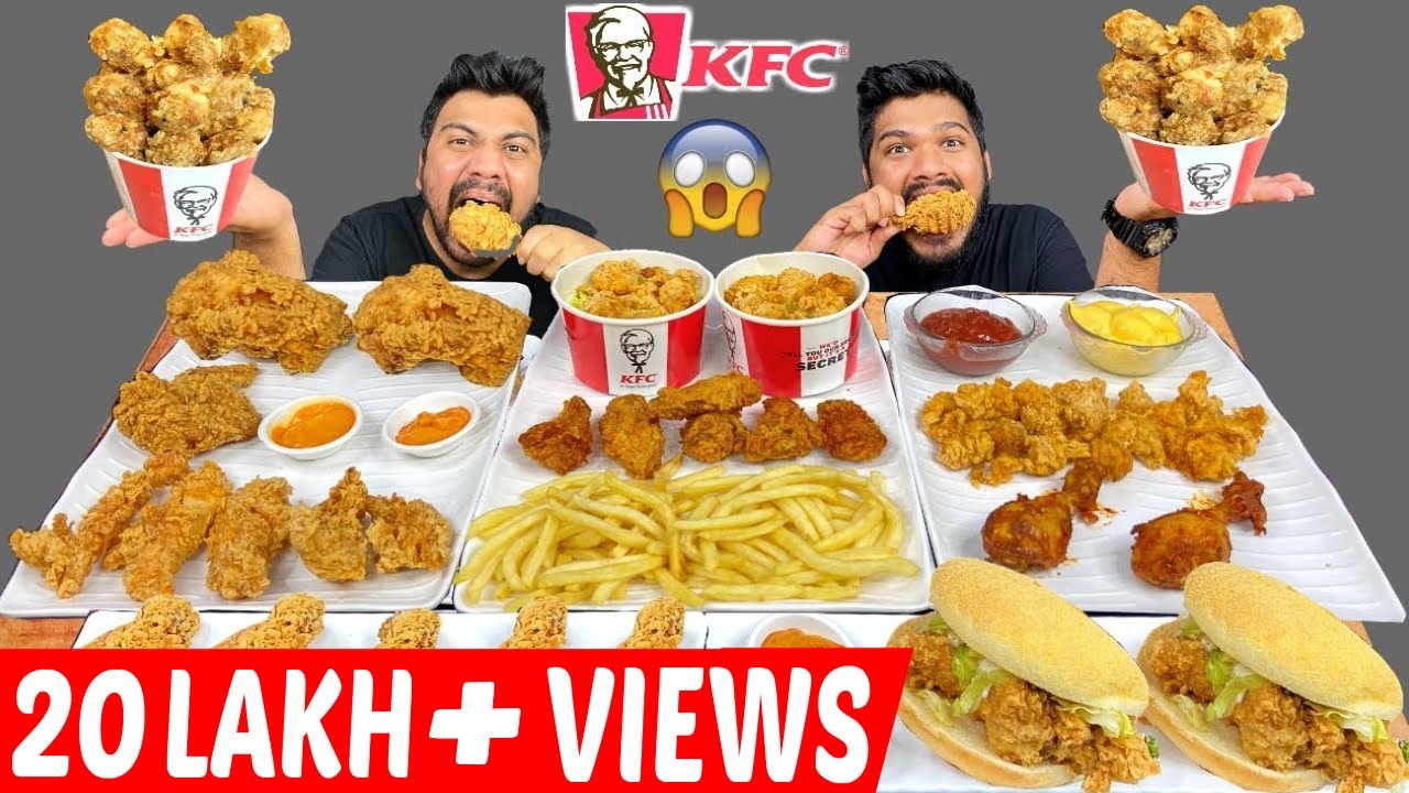 ASMR MUKBANG KFC FULL MENU | EATING KFC LEG PIECE, HOT WINGS, POPCORN, SMOKEY GRILLED, BURGER,FRIES
