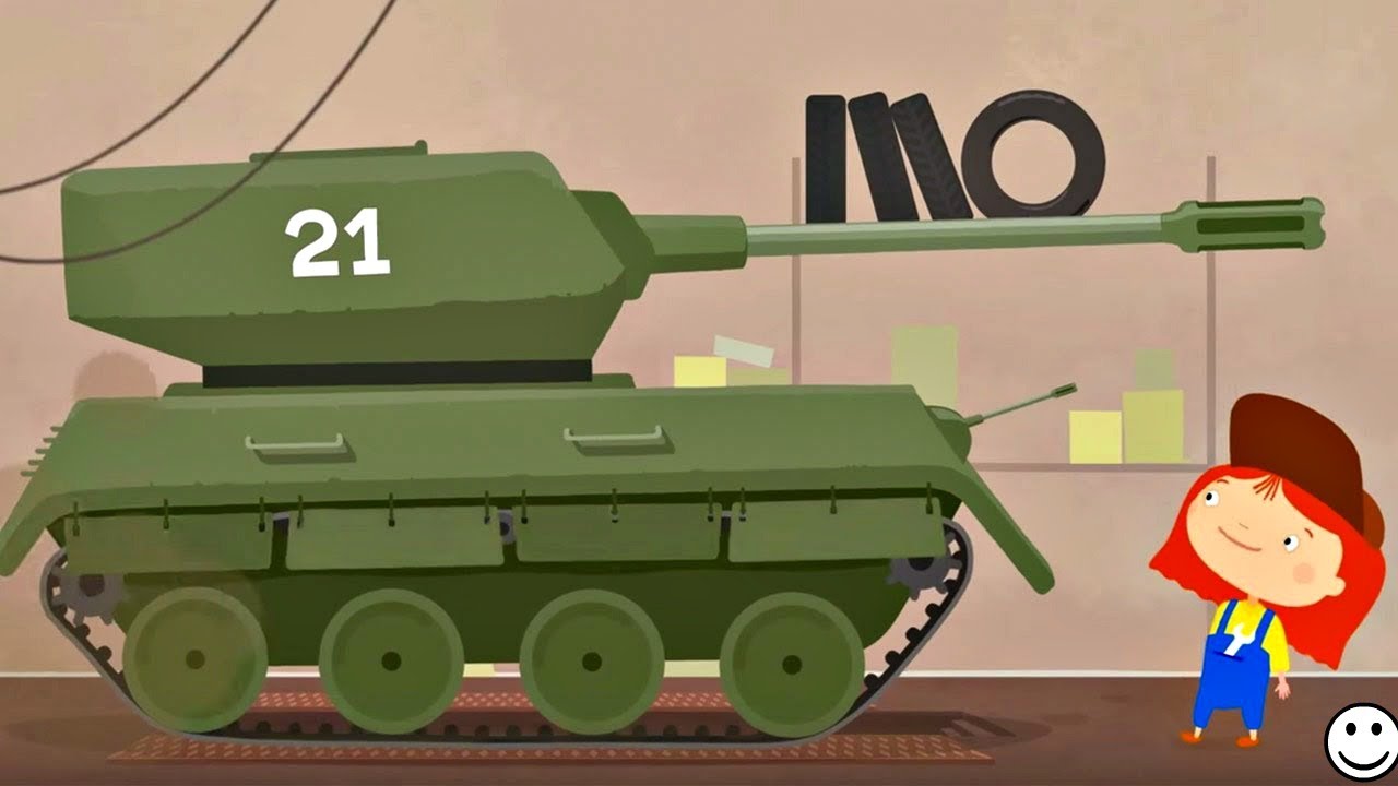 Le garage du docteur McWheelie: transformons un tank. Dessin animé