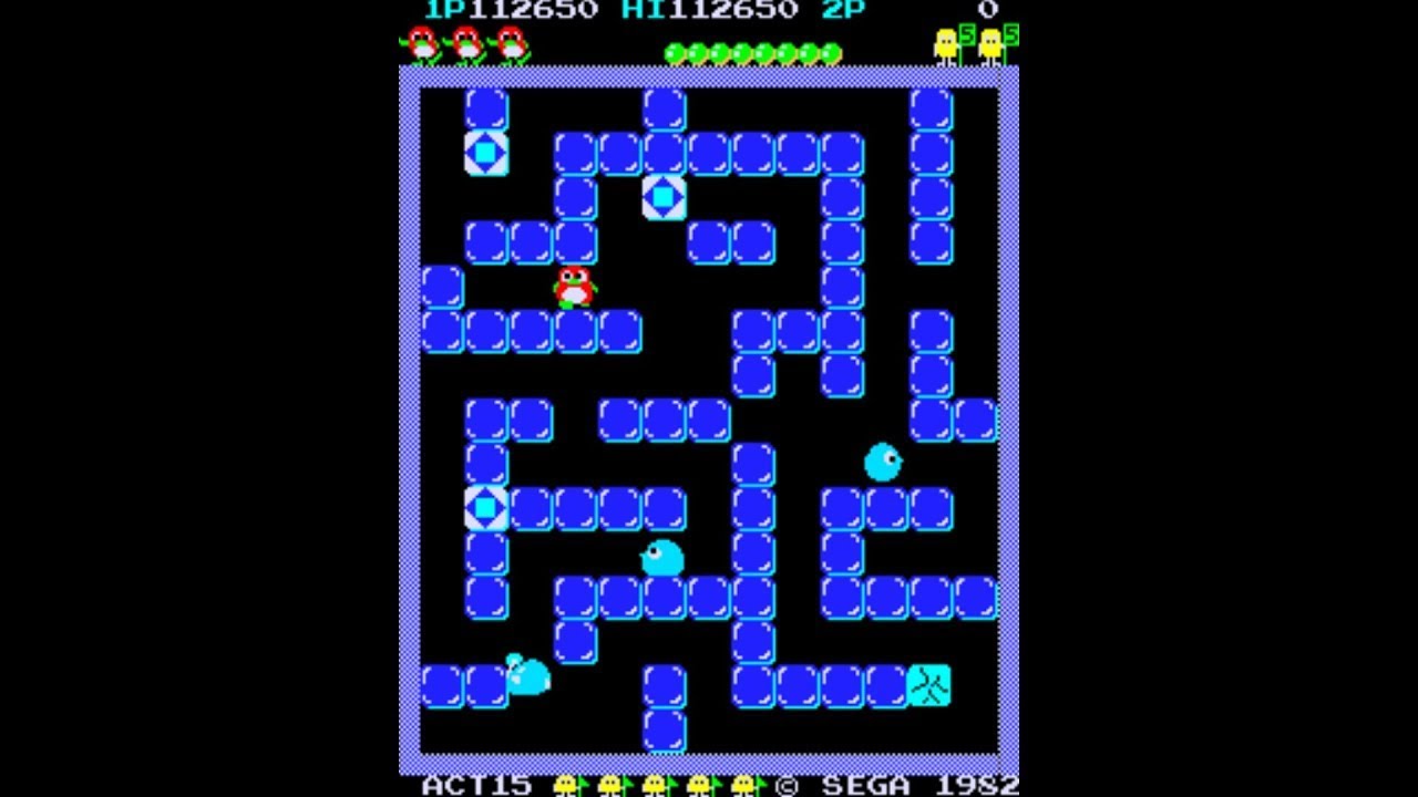 Pengo [Arcade Longplay] (1982) Sega {sprzęt Pac-Mana}