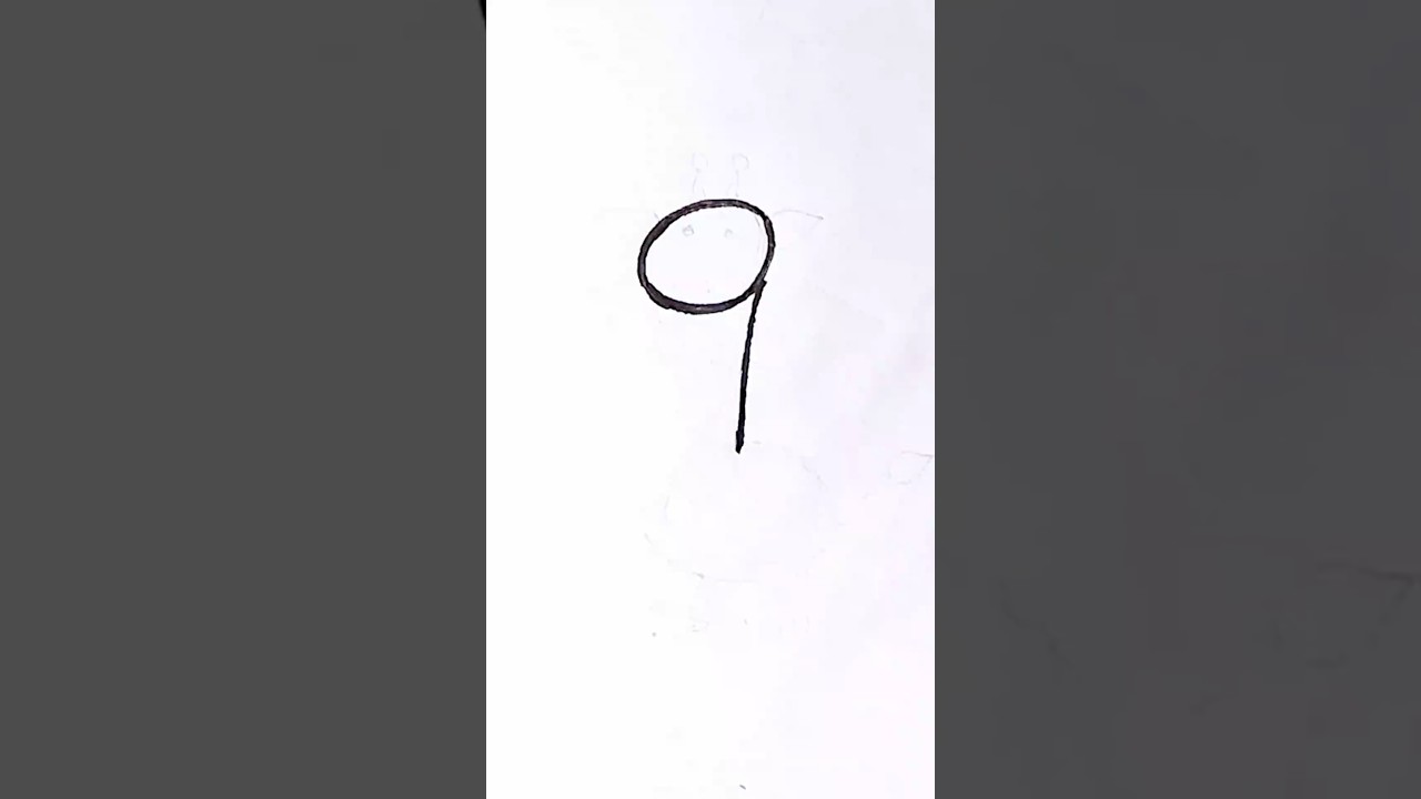 How to draw easy drawing with number 9 #shorts #drawing #youtubeshorts #trending #viralvideo #art