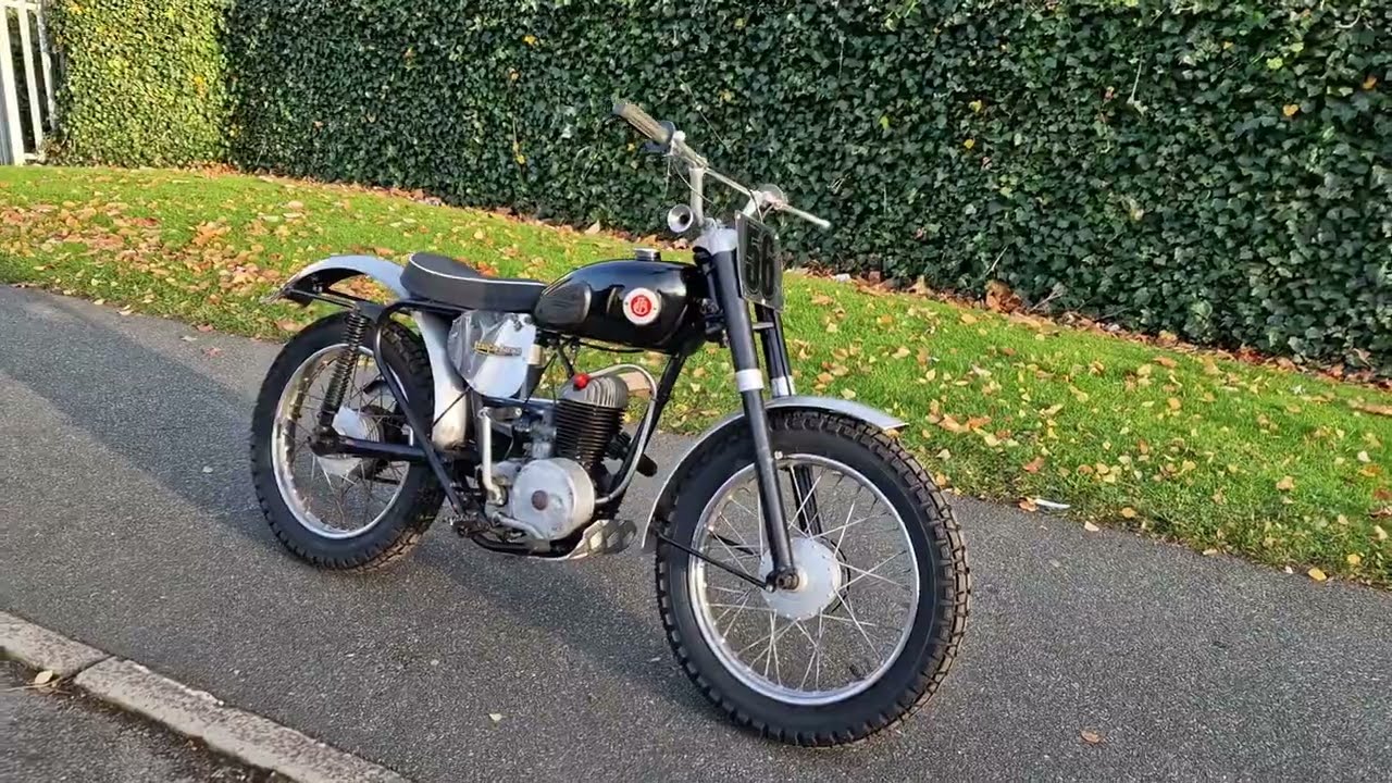 1956 FRANCIS BARNETT 197cc FALCON IN TRIALS TRIM TEST RIDE.