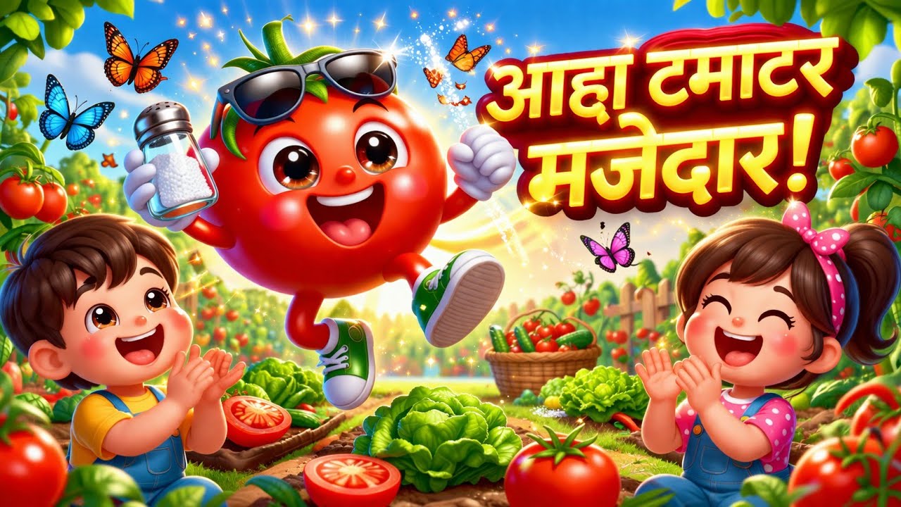 आ हा टमाटर I aa ha tamaatar | Hindi Nursery Rhymes for Kids | KindBee Rhymes