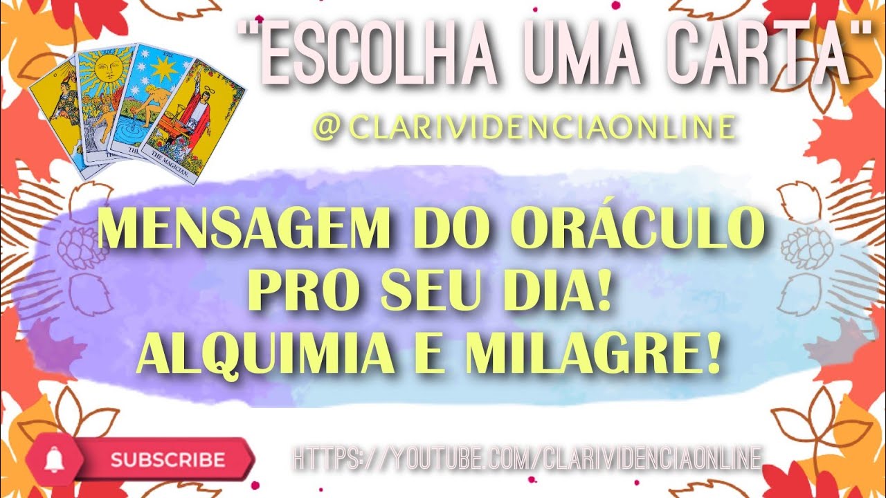 🌟 MENSAGEM DO OR&Aacute;CULO PRO SEU DIA! ALQUIMIA E MILAGRE! ❤️ TAROT DE HOJE INTUITIVO DO DIA! TAR&Ocirc;S! 🔮
