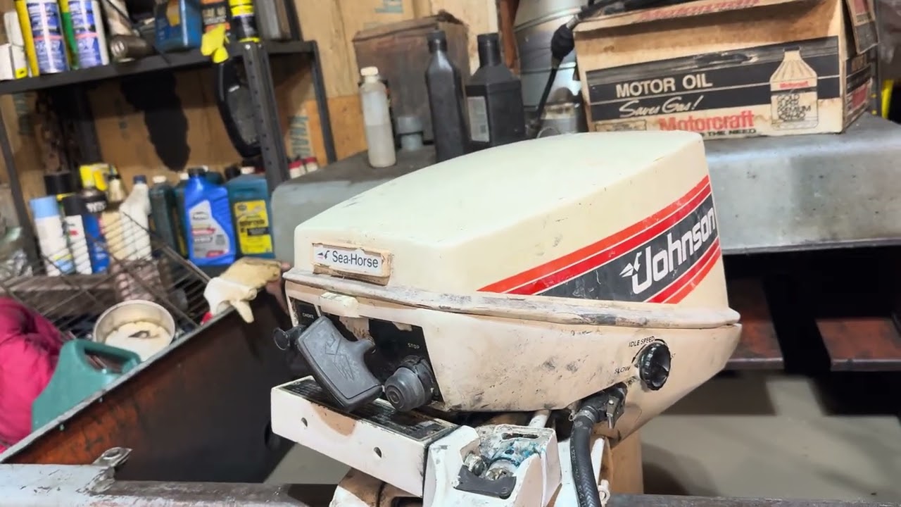1981 Johnson 9.9hp outboard motor tank test.