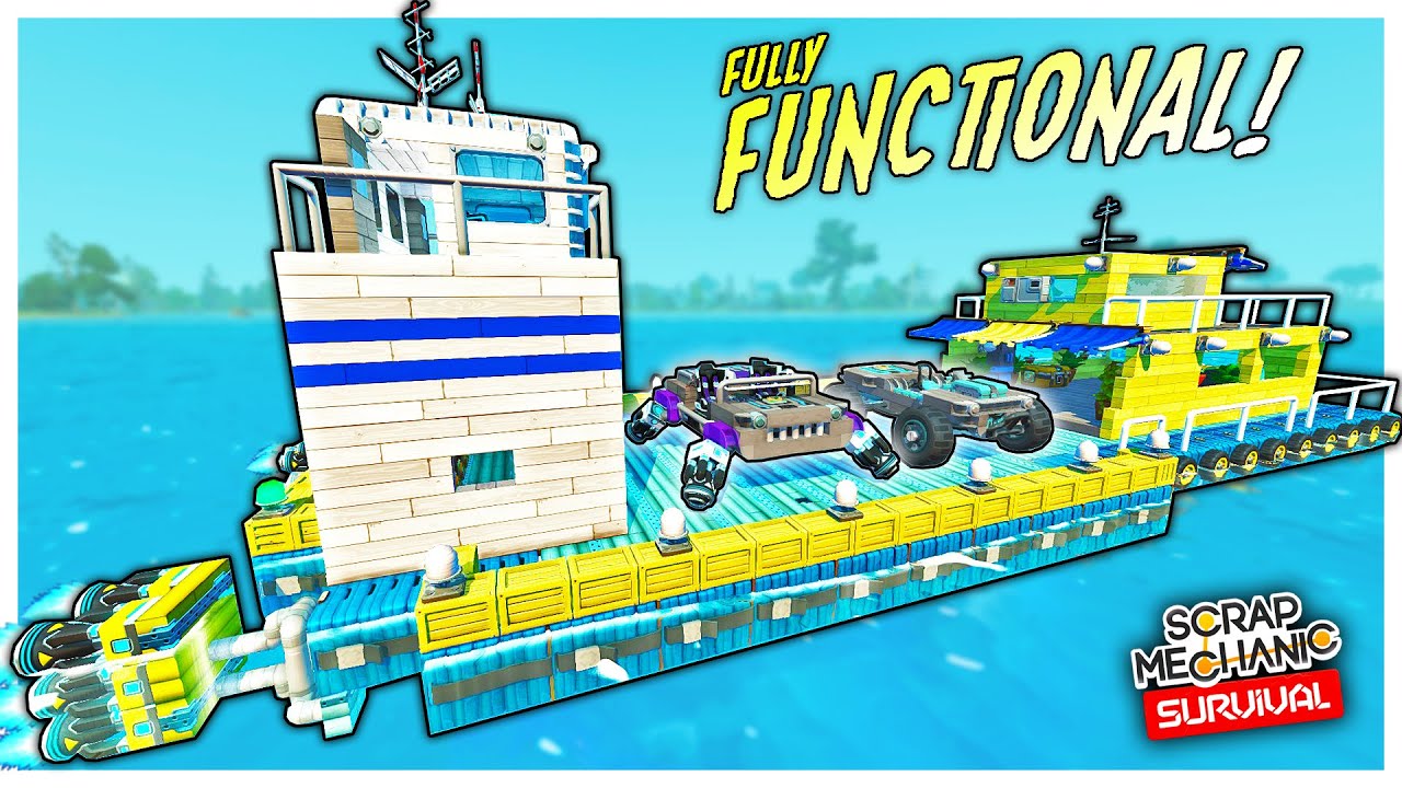 Upgraded HOUSEBOAT is READY For Chapter 2! MOVES, STEERS & HAULS! (Scrap Mechanic Survival Ep. 24)