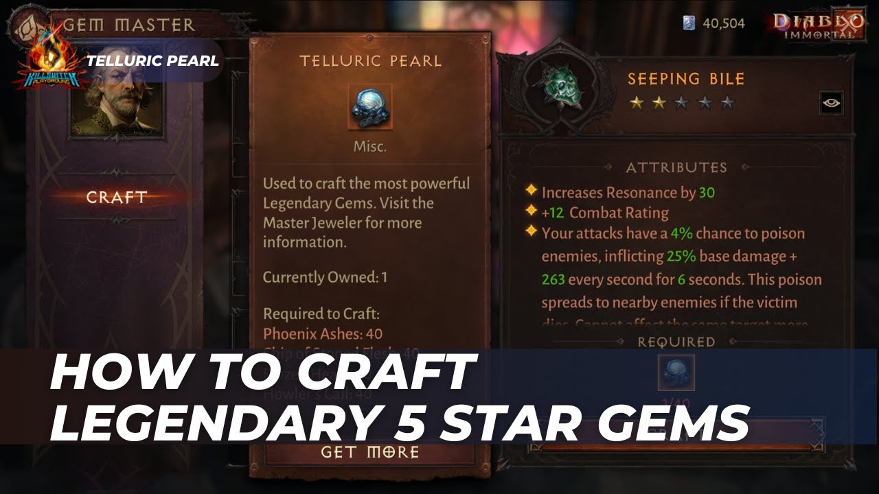Diablo Immortal - How To Craft Legendary 5 Star Gems