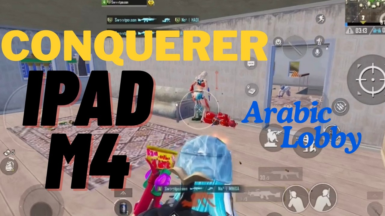 iPad M4 Conqueror Gameplay 😱 Arabic Lobby Clutch Moments | PUBG Mobile