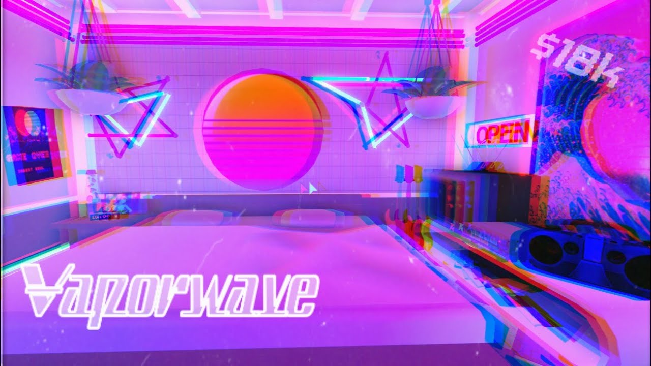 *:･ﾟVaporwave | Retro Aesthetic Bedroom | Bloxburg House Speed Build | $18k| Part 1*:･ﾟ