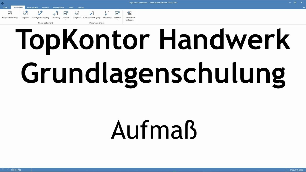 TopKontor Handwerk Schulungsvideo Nr. 24 (Aufmaß)